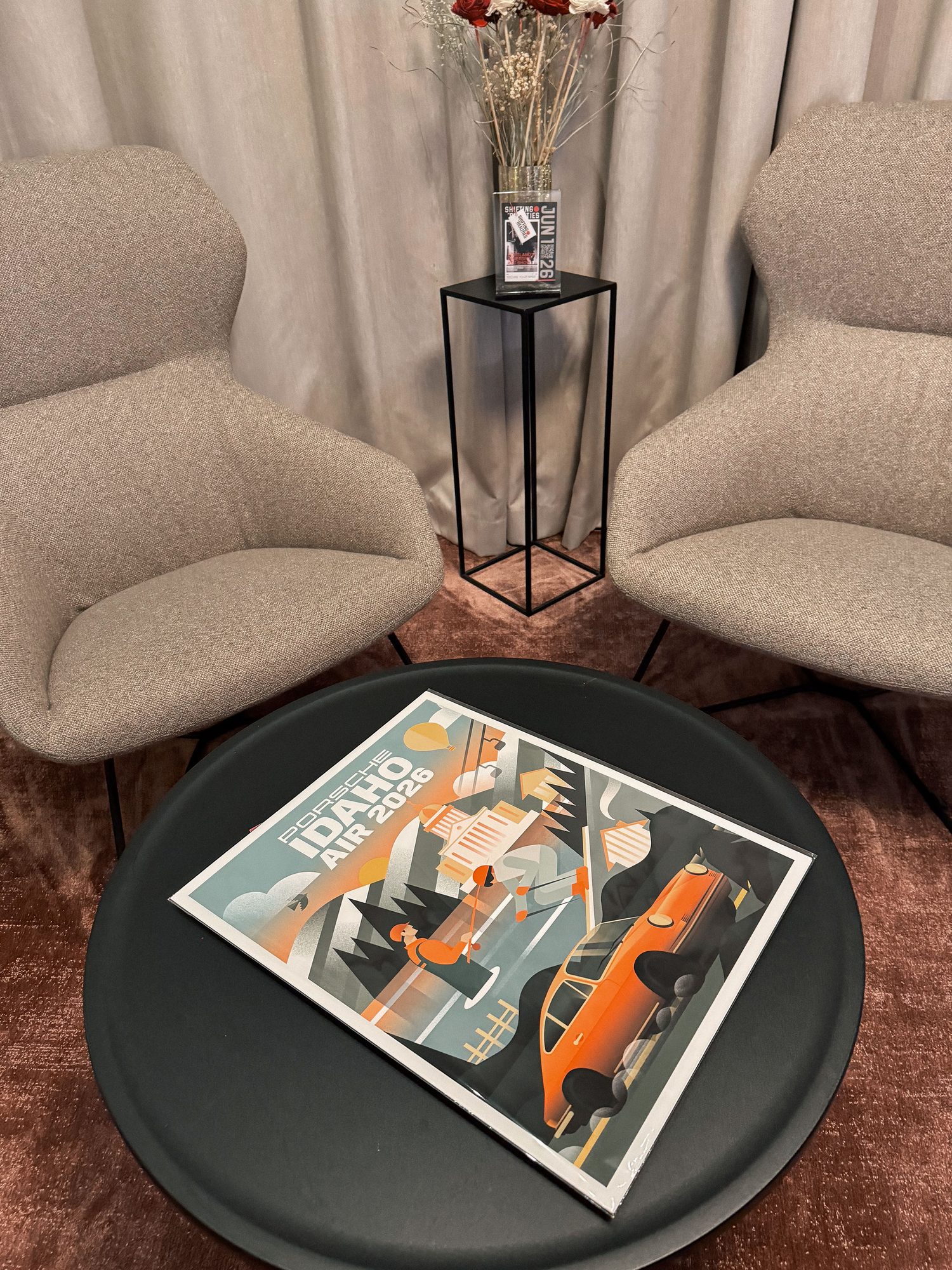 2026 poster on a side table