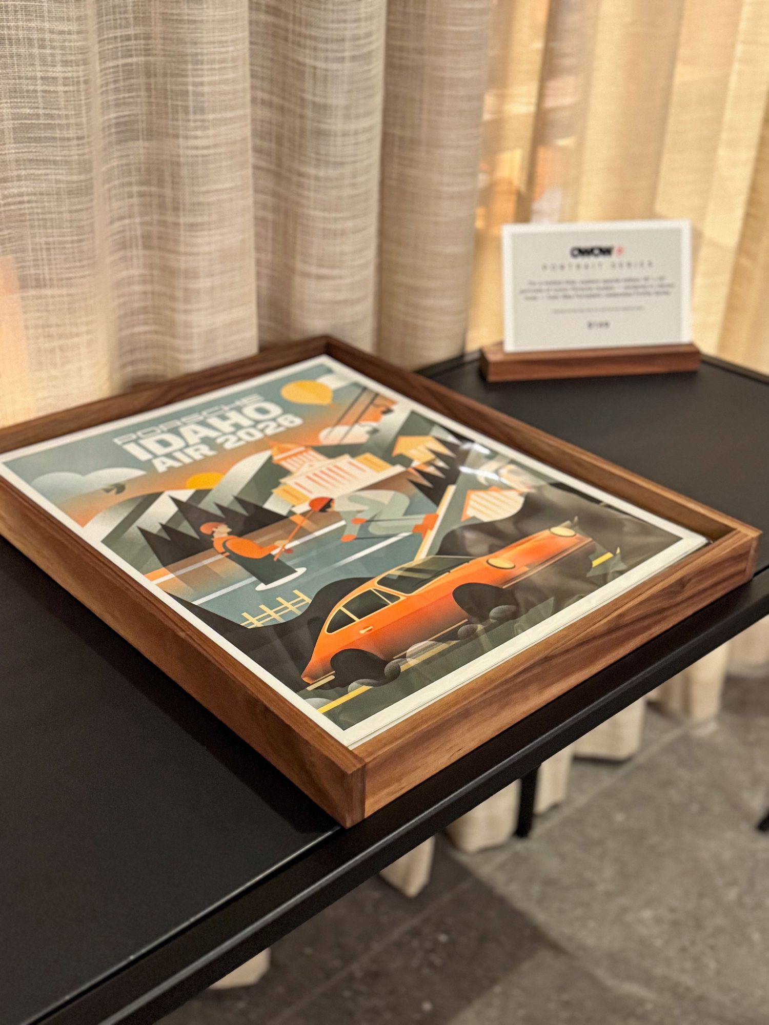 2026 poster in a wood frame