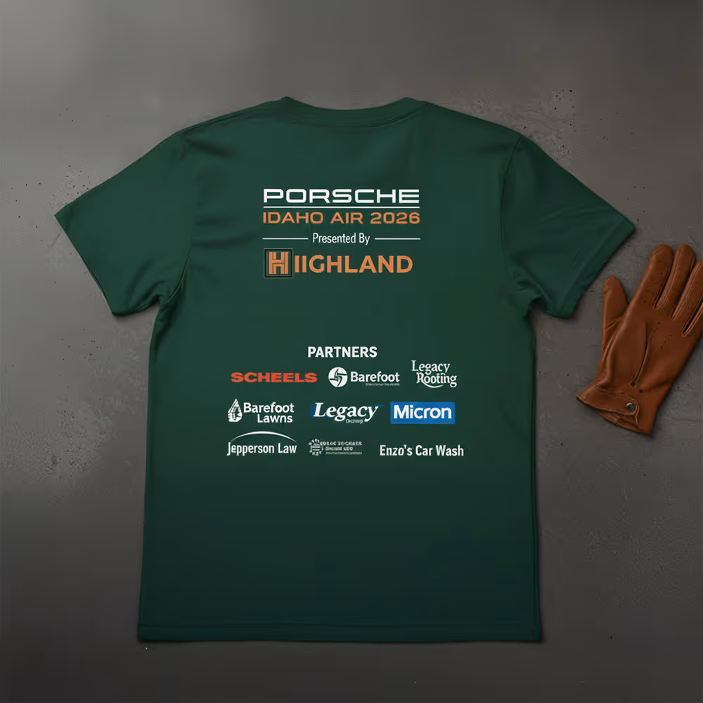 2026 green T-shirt concept with sponsor logos on the back